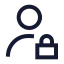 Userlock icon with stroke sharp style