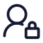 Userlock icon with stroke standard style