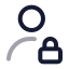 Userlock icon with twotone rounded style