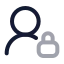 Userlock icon with twotone rounded style