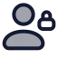 Userlock icon with duotone rounded style