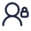 Userlock icon with stroke rounded style