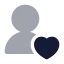Userlove icon with bulk rounded style