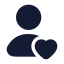 Userlove icon with solid rounded style