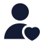 Userlove icon with solid sharp style