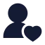 Userlove icon with solid sharp style