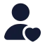 Userlove icon with solid standard style