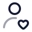 Userlove icon with twotone rounded style