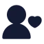 Userlove icon with solid rounded style