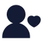 Userlove icon with solid sharp style
