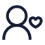 Userlove icon with stroke sharp style