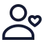 Userlove icon with stroke sharp style