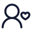 Userlove icon with stroke standard style