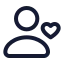 Userlove icon with stroke standard style