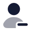 Userminus icon with bulk rounded style