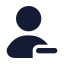 Userminus icon with solid rounded style