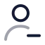 Userminus icon with twotone rounded style