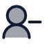 Userminus icon with duotone rounded style