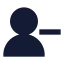 Userminus icon with solid sharp style