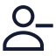 Userminus icon with stroke sharp style