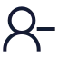 Userminus icon with stroke sharp style