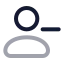 Userminus icon with twotone rounded style