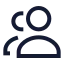 Usermultiple icon with stroke sharp style
