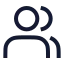 Usermultiple icon with stroke sharp style