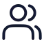 Usermultiple icon with stroke standard style