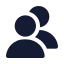 Usermultiple icon with solid rounded style