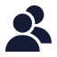 Usermultiple icon with solid sharp style