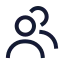 Usermultiple icon with stroke sharp style