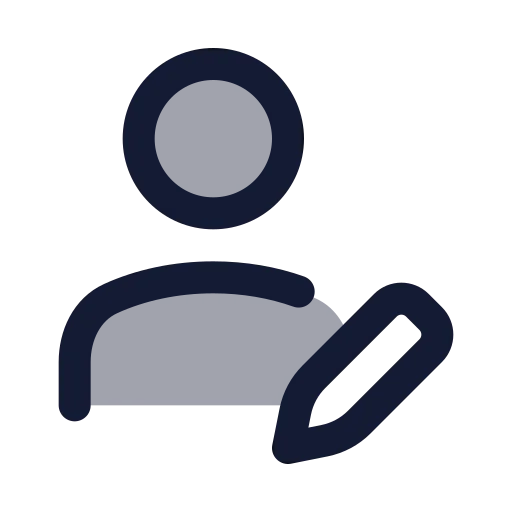 User Pen Icon in Duotone Rounded style