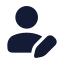 Userpen icon with solid rounded style