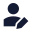 Userpen icon with solid sharp style