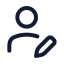 Userpen icon with stroke rounded style