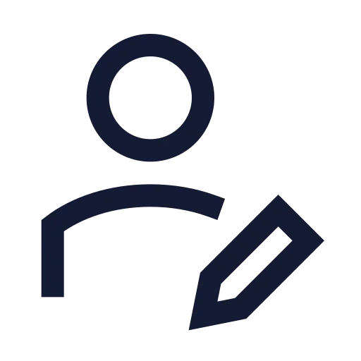 User Pen Icon in Stroke Sharp style