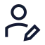 Userpen icon with stroke sharp style