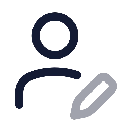 User Pen Icon in Twotone Rounded style