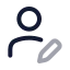 Userpen icon with twotone rounded style