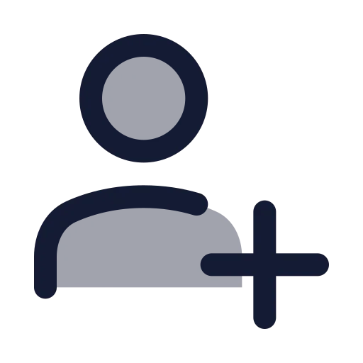 User Plus Icon in Duotone Rounded style