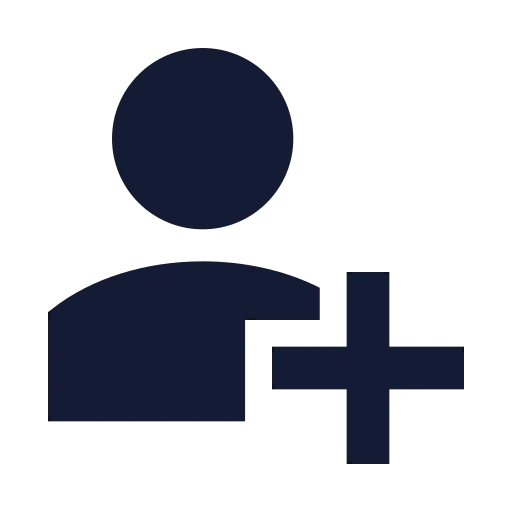 User Plus Icon in Solid Sharp style