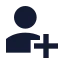 Userplus icon with solid sharp style