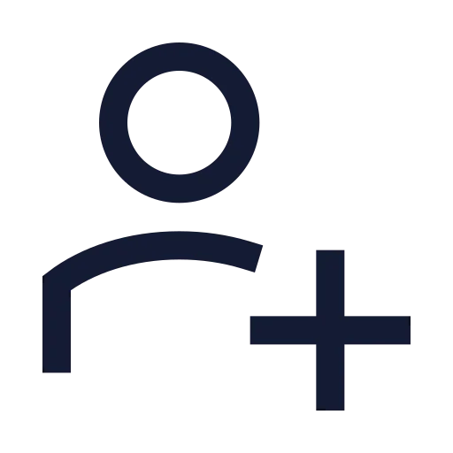 User Plus Icon in Stroke Sharp style