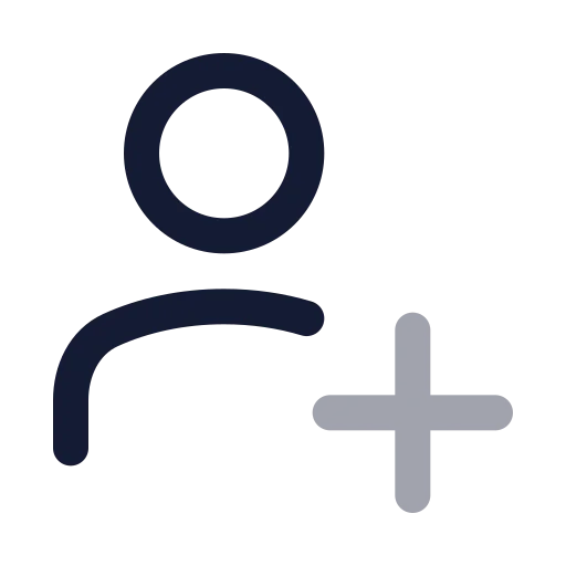 User Plus Icon in Twotone Rounded style