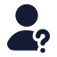 Userquestion icon with solid rounded style