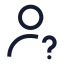 Userquestion icon with stroke sharp style