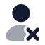 Userremove icon with bulk rounded style