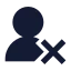 Userremove icon with solid sharp style