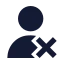 Userremove icon with solid sharp style